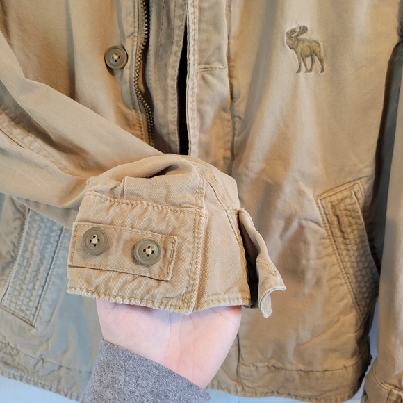 Abercrombie & Fitch Tan Khaki Zip Up Jacket - Picture 6 of 8